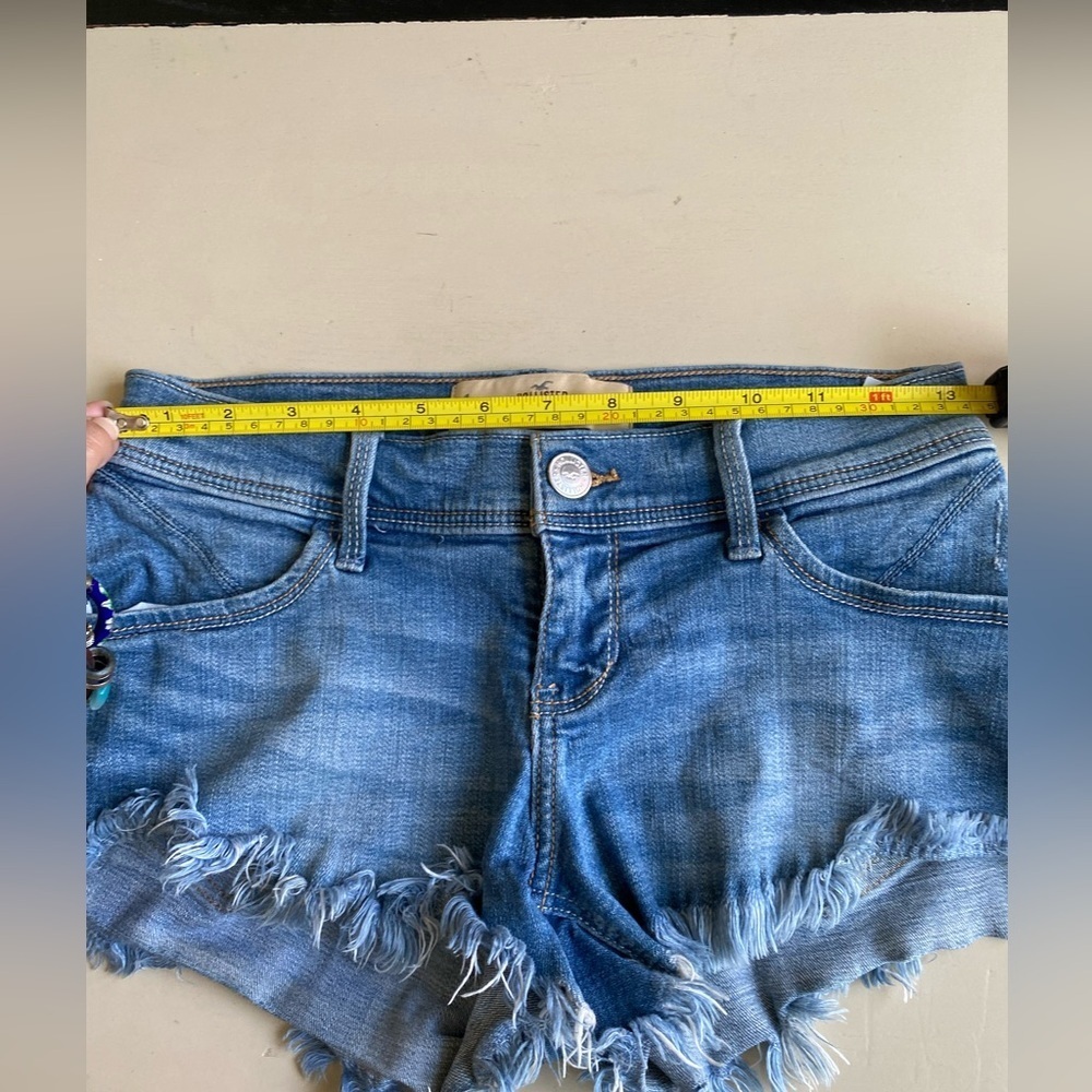 Hollister low rise vintage y2k 2000’s Light Blue Jean mini Shorts cut off - Picture 7 of 7